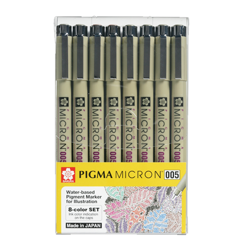 verzekering banaan boete Sakura Pigma Micron 0.05 Set of 8 Colours – Anandha Stationery Stores