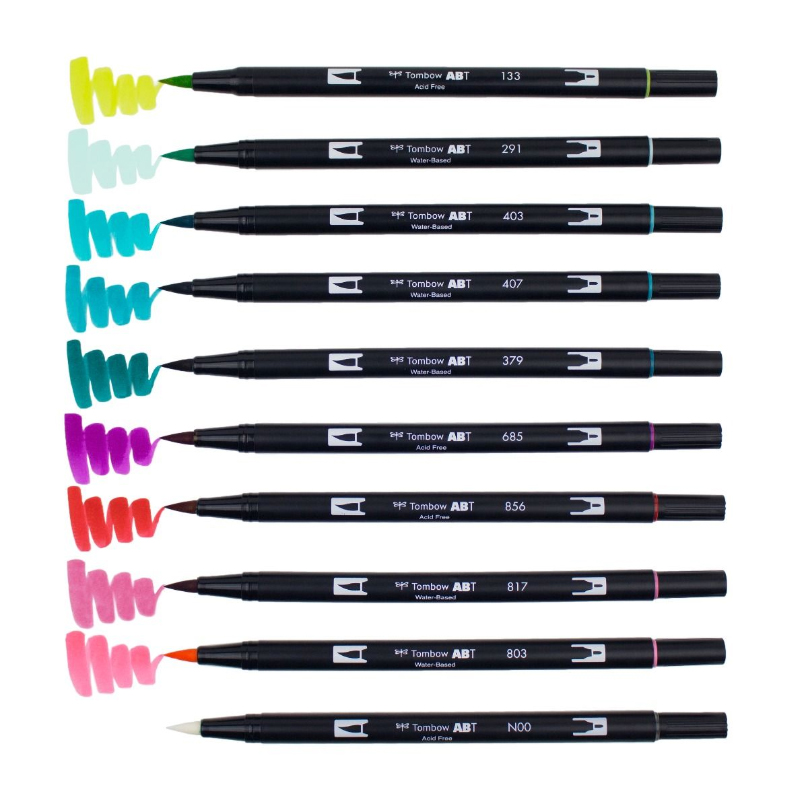 Tombow Dual Brush Pen Tropical Set of 10 – Anandha Stationery Stores