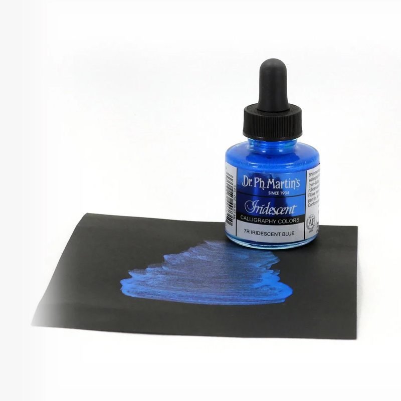thumbnail image 2 of Dr. Ph. MARTIN'S Iridescent Calligraphy Color 1oz - 7R Iridescent Blue 2 of 12