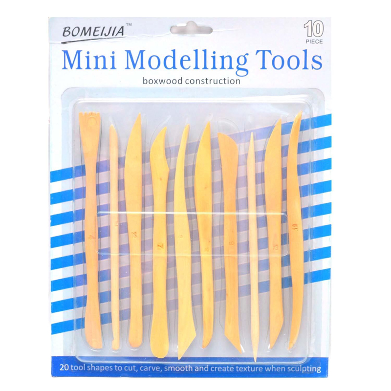 Major Brushes Boxwood Clay Modelling Tools Set of 10 