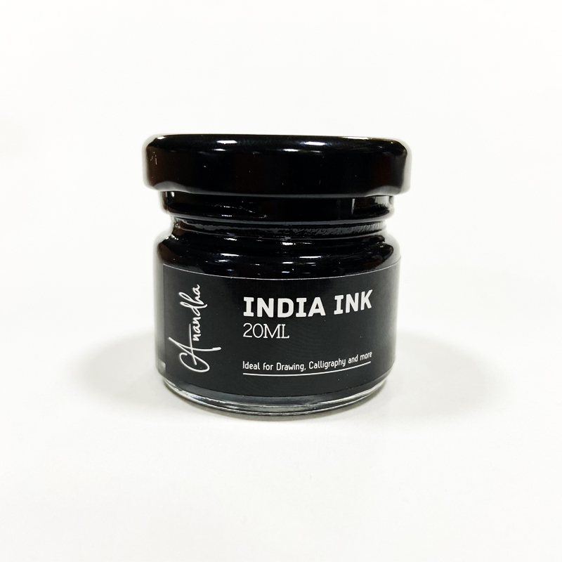 Jain India Ink 20ml Black - Anandha Stationery Stores