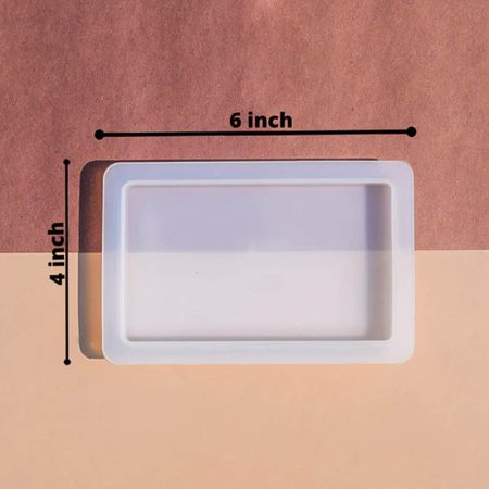 Resin Coaster Tray Mould Rectangle Shaped 4inx6in