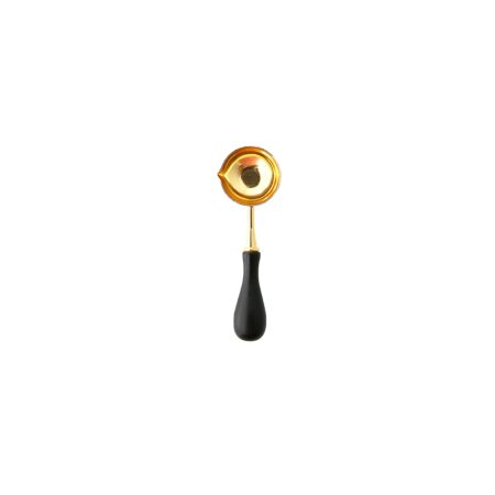 Seal Wax Spoon Gold with Black Wooden Handle