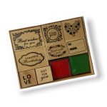Wood Mounted Stamp with Ink Pad 10Pc Set RAW2019