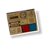Wood Mounted Stamp with Ink Pad 10Pc Set RAW2020