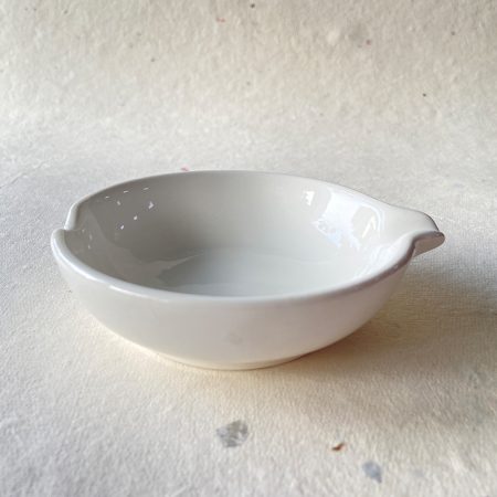 Ceramic Palette Round with Brush Rest