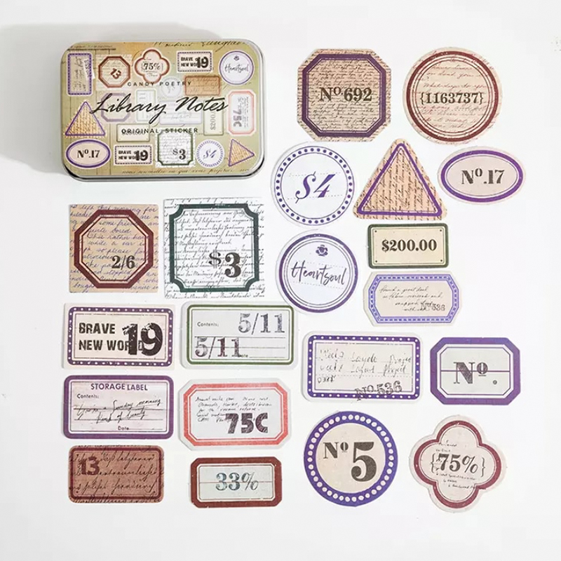 Journal Vintage Decoration Sticker Library Notes