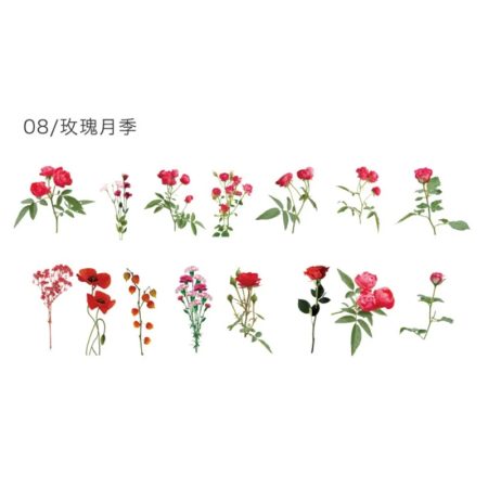 MO Card Medici Garden Series Sticker Chinese Rose 08