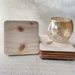 Pine Wood Coaster Square