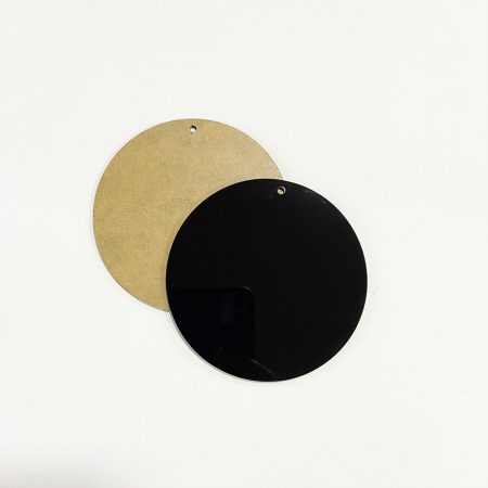 Plain Acrylic Disc Round Black 3.5inch 10Pc