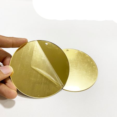 Plain Acrylic Disc Round Mirror Gold 3.5inch 10Pc