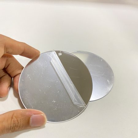 Plain Acrylic Disc Round Mirror Silver 3.5inch 10Pc