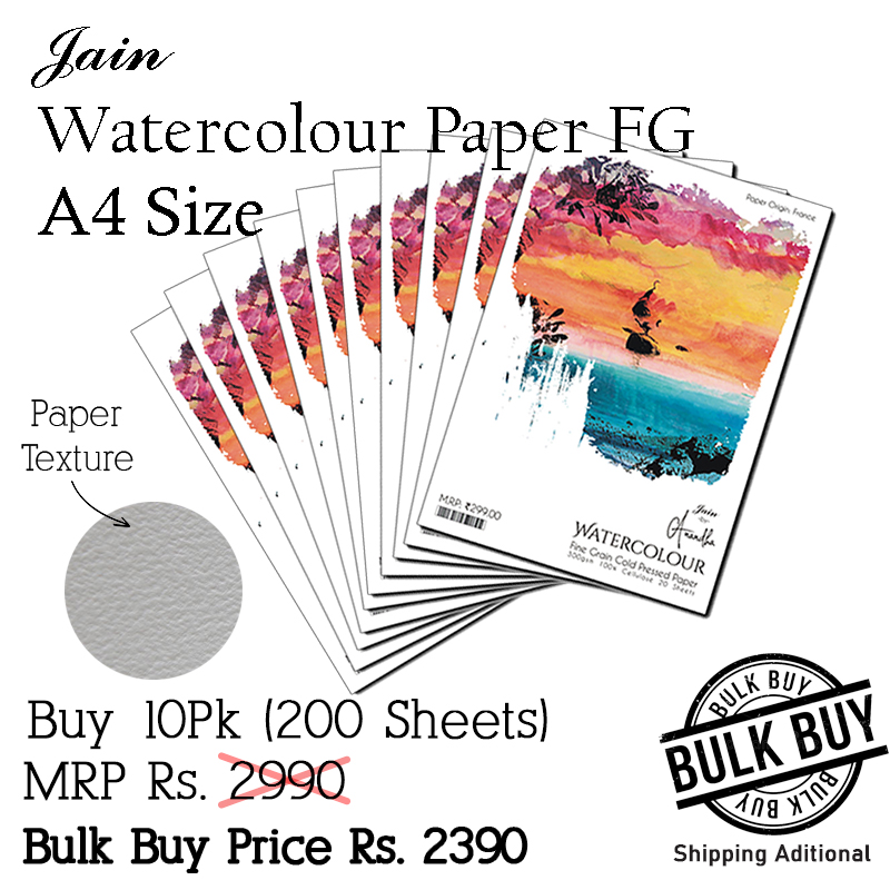 Bulkbuy Jain Watercolor Paper FG A4 300gsm 10 Packs - Anandha