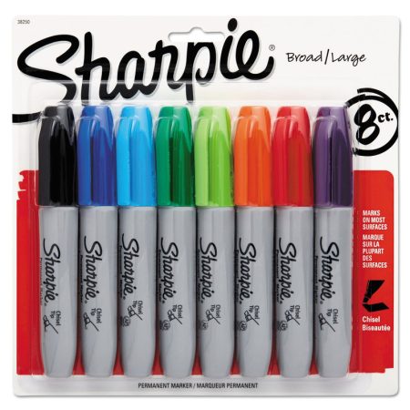 Sharpie Permanent Marker Chisel Tip Set of 8 (38250)