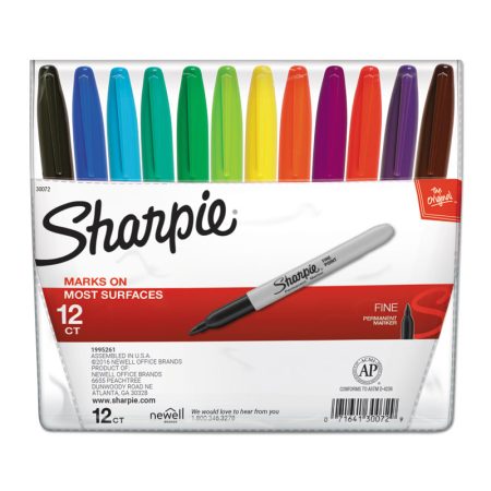 Sharpie Permanent Marker Fine Tip Set of 12 (30072)