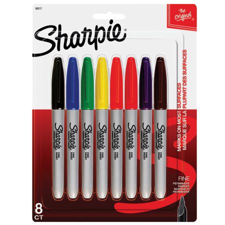 Sharpie Permanent Marker Fine Tip Set of 8 (30217)
