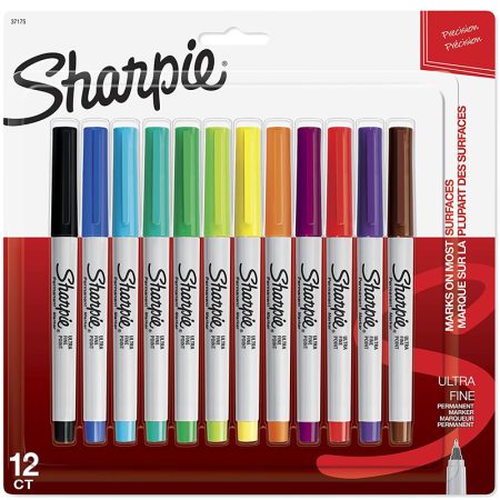 Sharpie Permanent Marker Ultra Fine Tip set of 12 (37175)