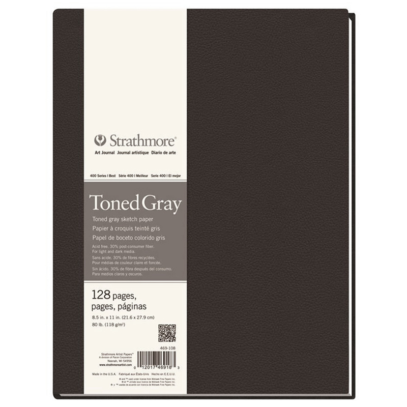 Strathmore 400 Toned Grey Sketch Art Journal Hardback 8.5x11
