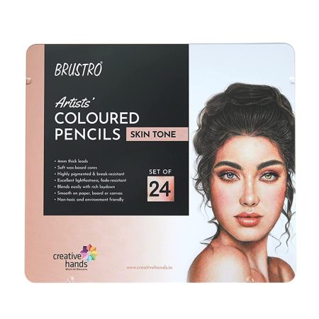 Brustro Skin Tone Coloured Pencil Set of 24 Tin BRACPST24