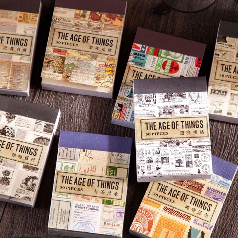 50Pcs The Age of Things Journal Sheets BKS-SWND001