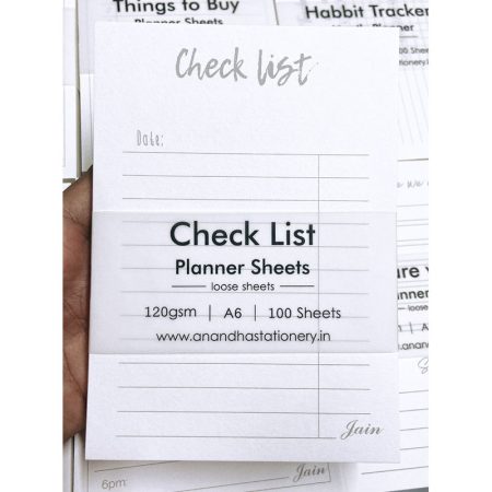 Jain Planner Sheets Check List