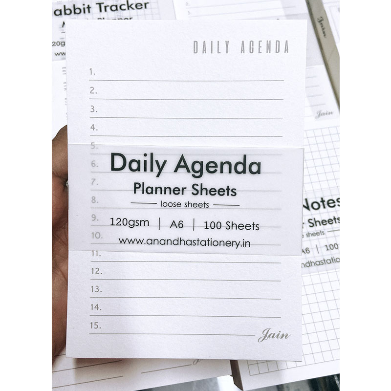 Jain Planner Sheets Daily Agenda