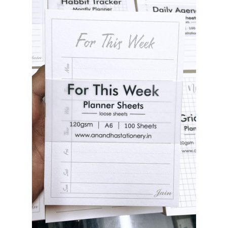 Jain Planner Sheets For This Week