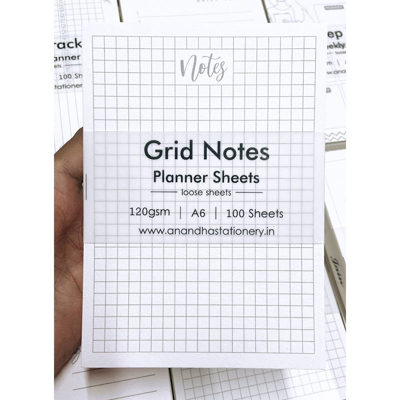 Jain Planner Sheets Grid Notes