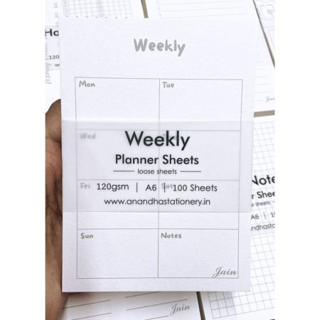 Jain Planner Sheets Weekly