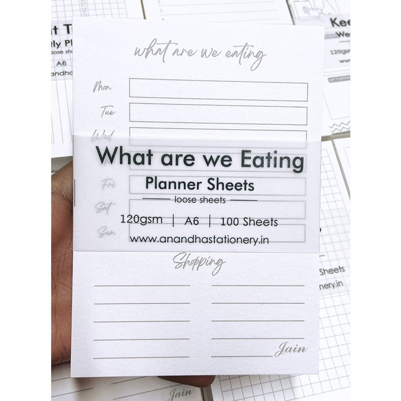 Jain Planner Sheets What are we Eating