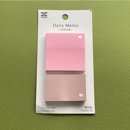 Daily Memo Sticky Notes Pink Heart (GB-T 12654)