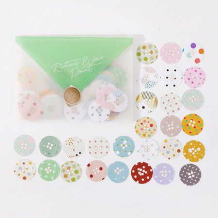 Journal Deco Button Sticker Riotous Wave Point TS06E065