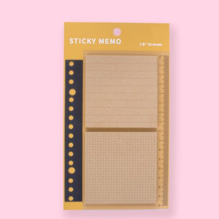 Kraft Paper Sticky Notes with Ruler 99BH180