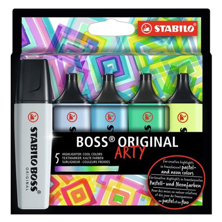 Stabilo Boss Arty Highlighter - Cool Colors (E070-5-02-2-20)