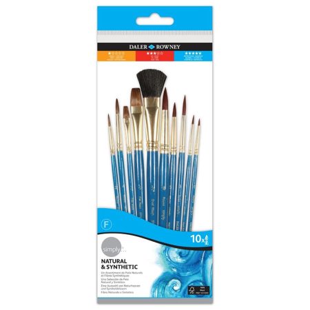 Daler Rowney Simply Natural & Synthetic Brush Set of 10 (216910110)