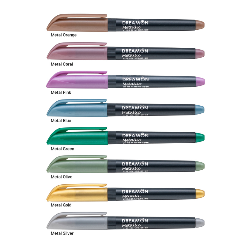 Lineplus Dreamon Metallic Brush Pen Set of 8