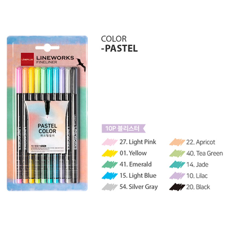 Lineplus Lineworks Fineliner Pastel Set of 10