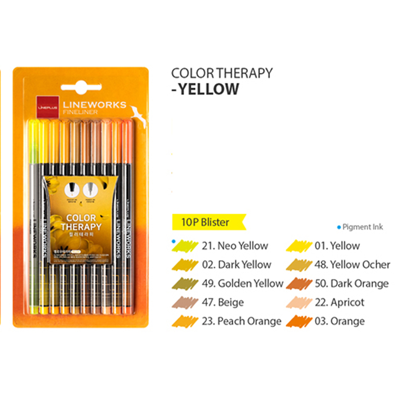 Lineplus Lineworks Fineliner Yellow Set of 10