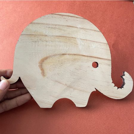 Pine Wood Decor Elephant