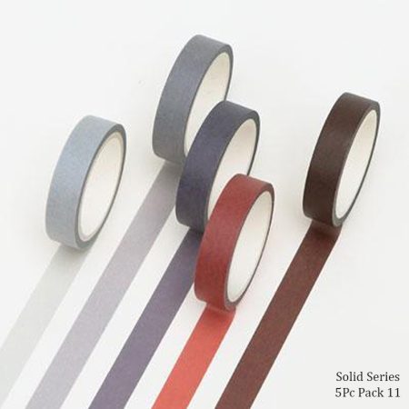 Solid Series Washi Tape Set 5pc Pack 10