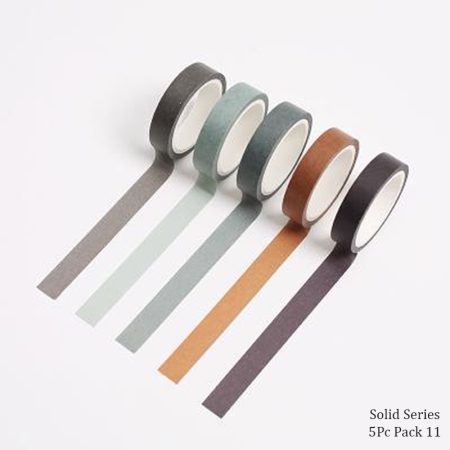 Solid Series Washi Tape Set 5pc Pack 11