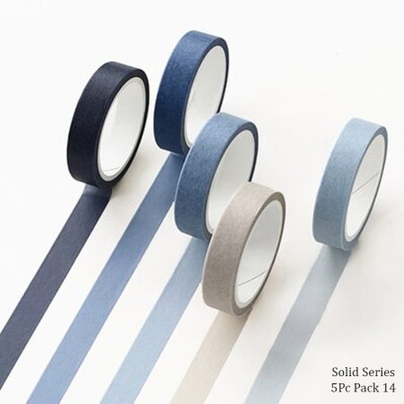 Solid Series Washi Tape Set 5pc Pack 14