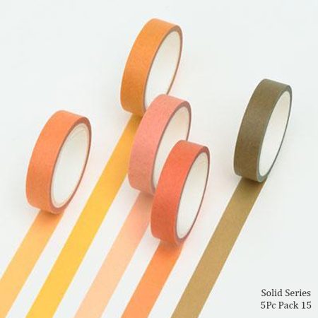 Solid Series Washi Tape Set 5pc Pack 15