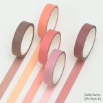 Solid Series Washi Tape Set 5pc Pack 16