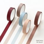 Solid Series Washi Tape Set 5pc Pack 9