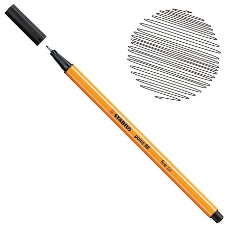 Stabilo Point 88 Fineliner Pen 0.4mm Black (88-46)