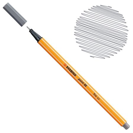 Stabilo Point 88 Fineliner Pen 0.4mm Dark Grey (88-96)