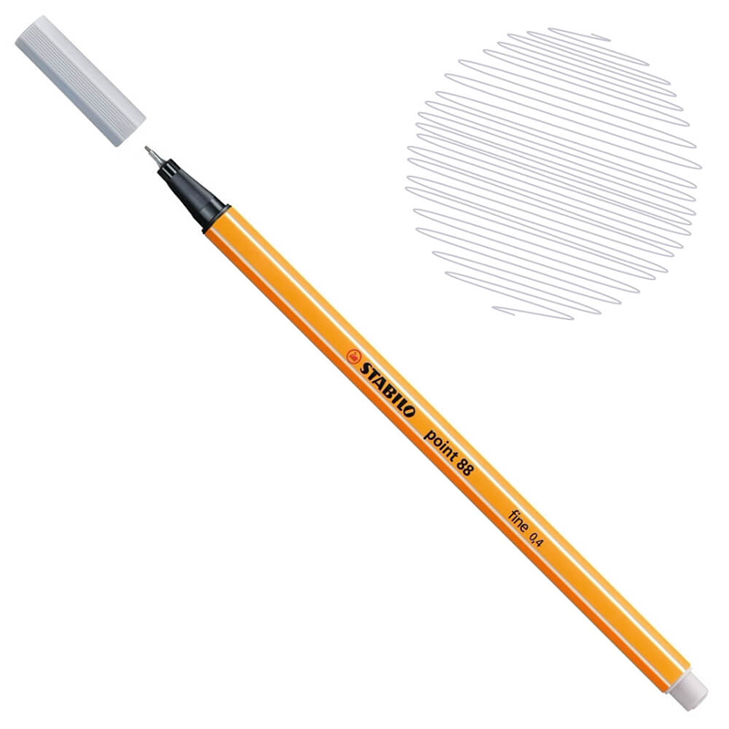 Stabilo Point 88 Fineliner Pen 0.4mm Light Grey (88-94)