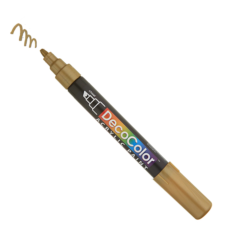 Marvy Deco Color Acrylic Marker Chisel Tip Metallic Gold (315-S-M.Gold)