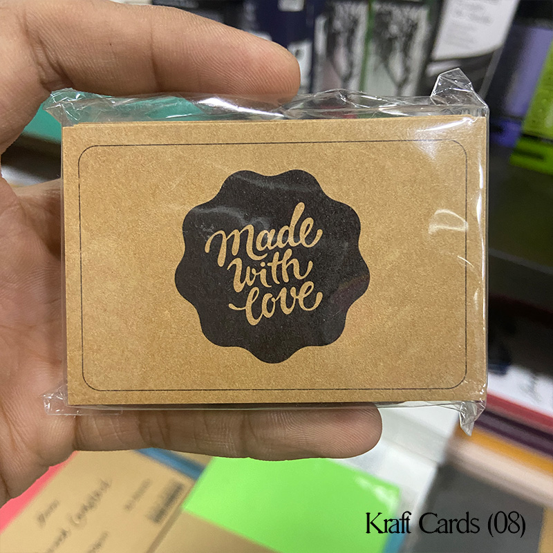 Kraft Card Made with Love (D08)
